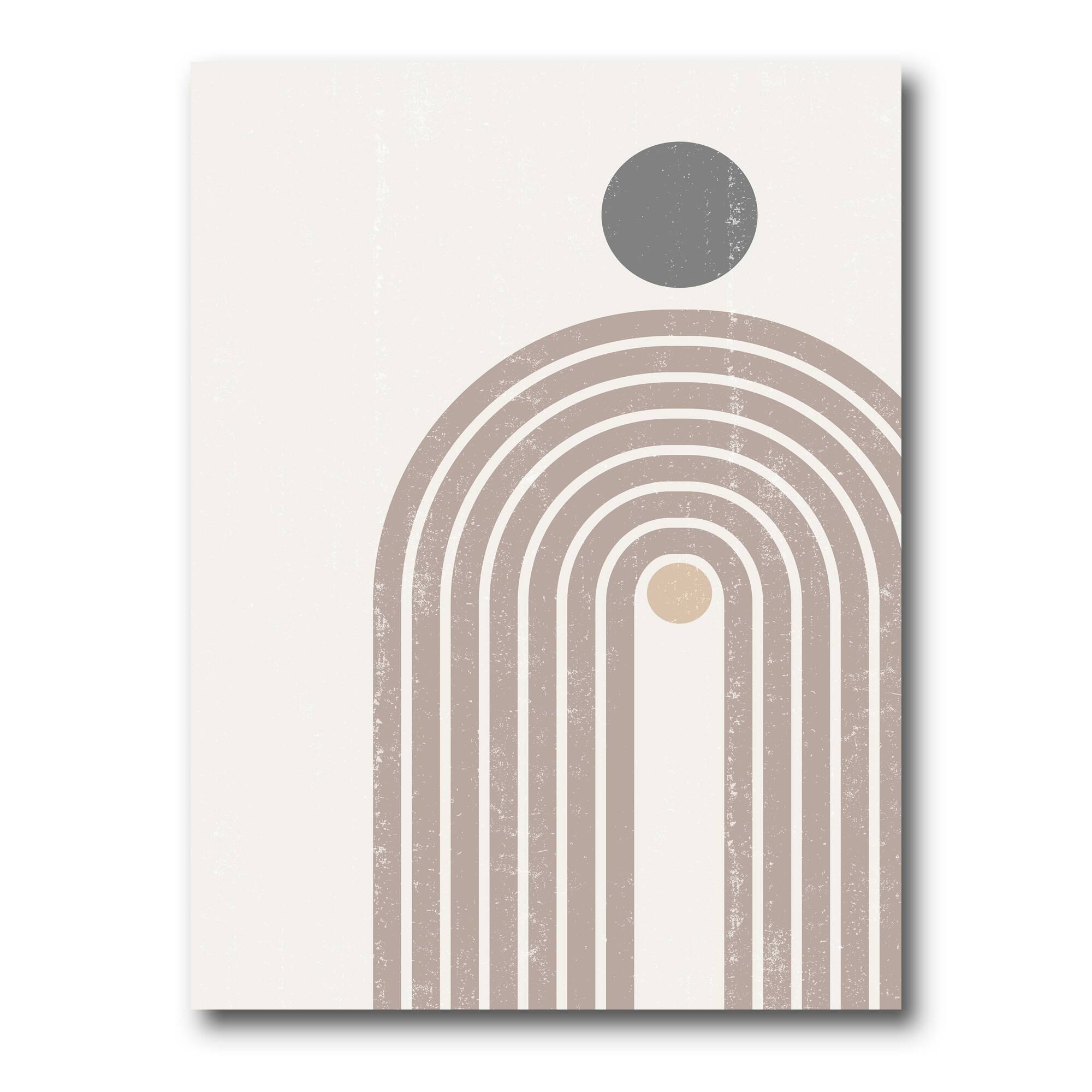 Designart - Abstract Rainbow Sun and Moon In Earth Tones I